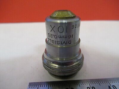 BAUSCH LOMB OBJECTIVE 10X DIVISIBLE OPTICS MICROSCOPE PART AS PICTURED &8Y-A-29