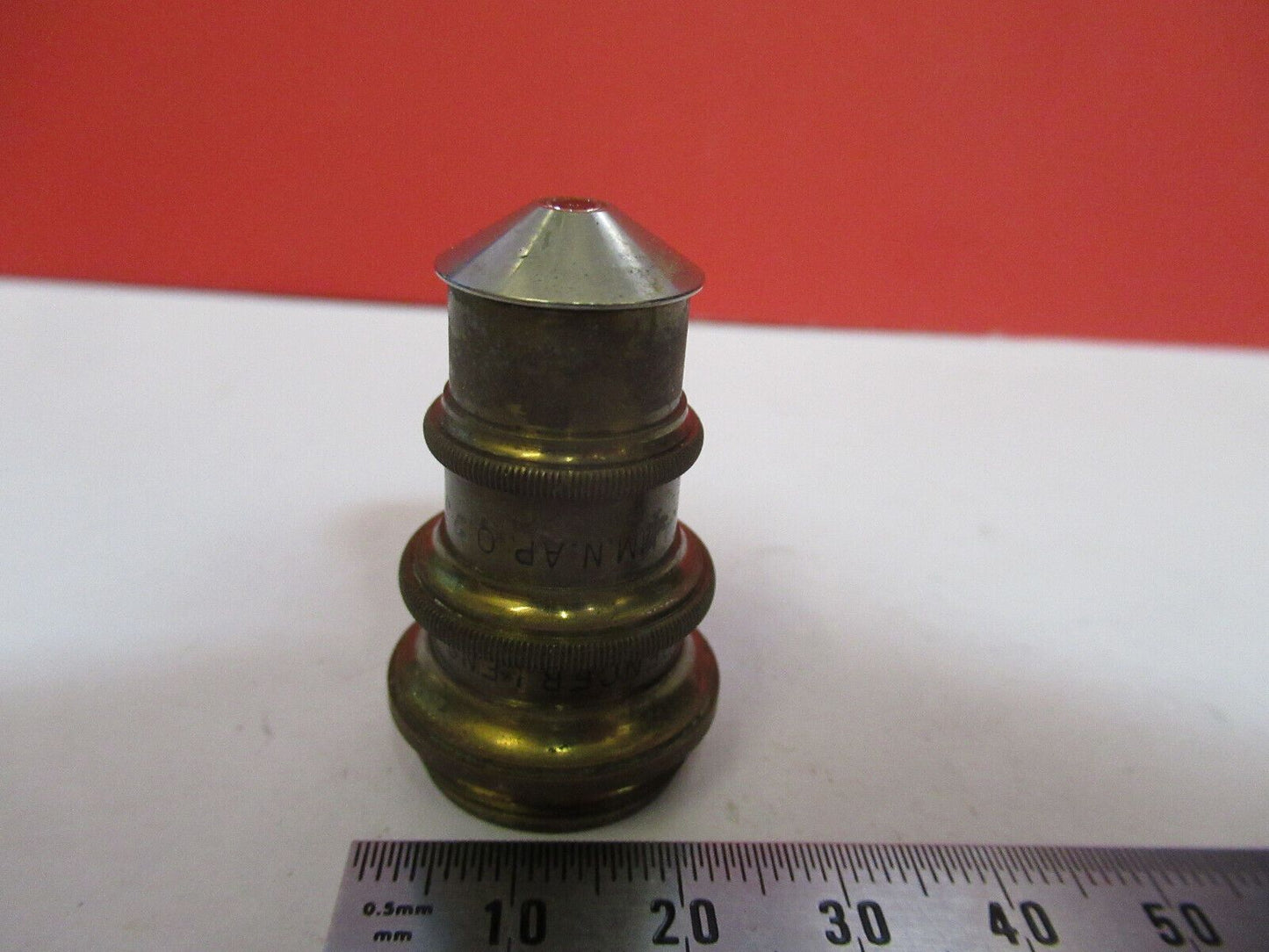 ANTIQUE BRASS SPENCER 4mm OBJECTIVE MICROSCOPE PART AS PICTURED &H9-B-40