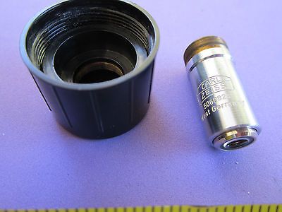 MICROSCOPE OBJECTIVE CARL ZEISS 10 / 0.2 GERMANY OPTICS