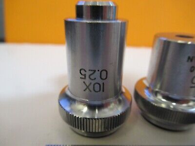 LOT 2 EA OBJECTIVE 10X 5X JAPAN OPTICS MICROSCOPE PART as pictured &A4-FT-95