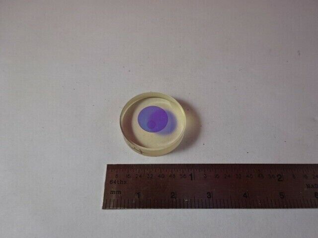 OPTICAL ZERODUR PART FLAT LENS COATED for LASER RING GYRO OPTICS AS IS #91-42