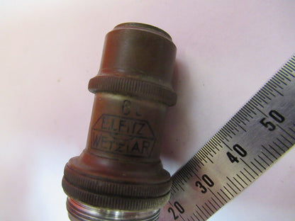 ANTIQUE BRASS ERNST LEITZ GERMANY OBJECTIVE MICROSCOPE PART AS PICTURED &S9-A-57