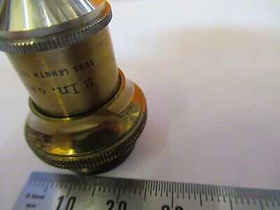 ANTIQUE BAUSCH LOMB 2" BRASS OBJECTIVE MICROSCOPE PART AS PICTURED R7-A-60