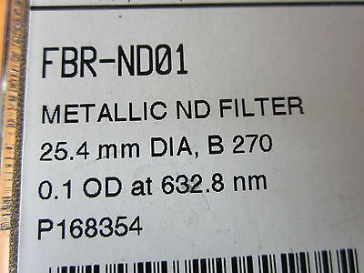 OPTICAL NEWPORT METALLIC FILTER 1" DIAMETER B270 0.1 @633 nm LASER OPTICS BIN#D7