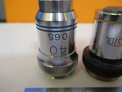 LOT 2 EA OBJECTIVE 10X 40X JAPAN OPTICS MICROSCOPE PART as pictured &A4-FT-92