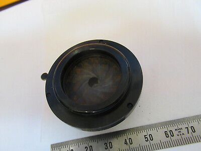 ANTIQUE BRASS SPENCER CONDENSER + IRIS MICROSCOPE PART AS PICTURED &F1-A-25