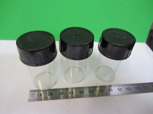 LOT 3ea LEITZ GERMANY ANTIQUE PLASTIC CANISTER OBJECTIVE MICROSCOPE PART H3-B-09