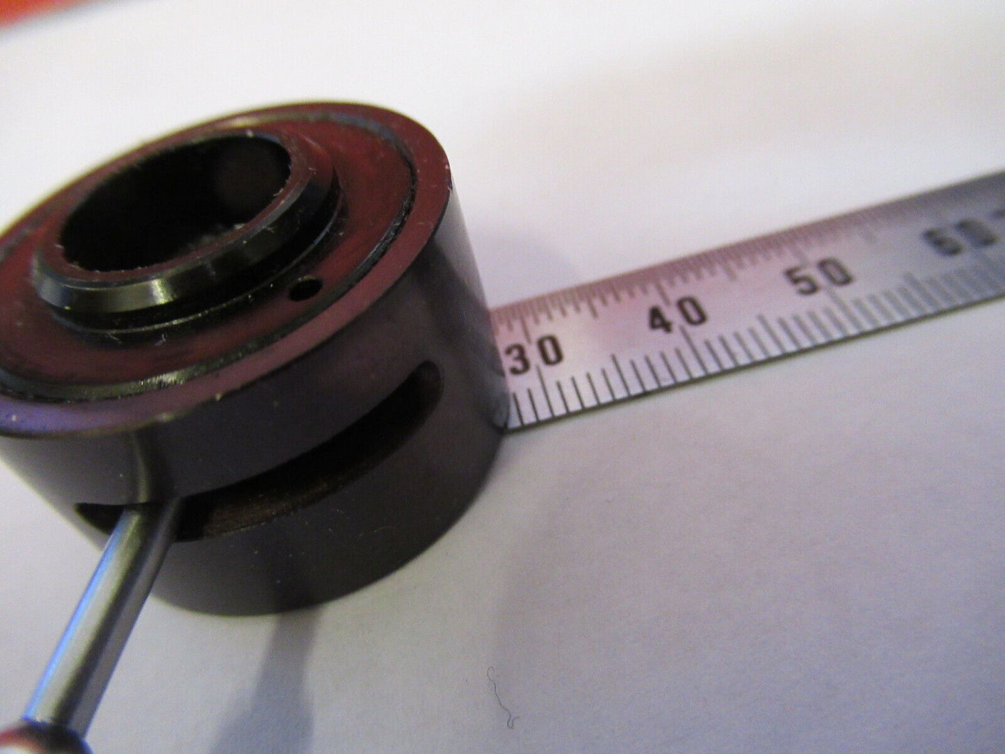 UNBRANDED MOUNTED IRIS DIAPHRAGM OPTICS MICROSCOPE PART AS PICTURED Q5-B-65