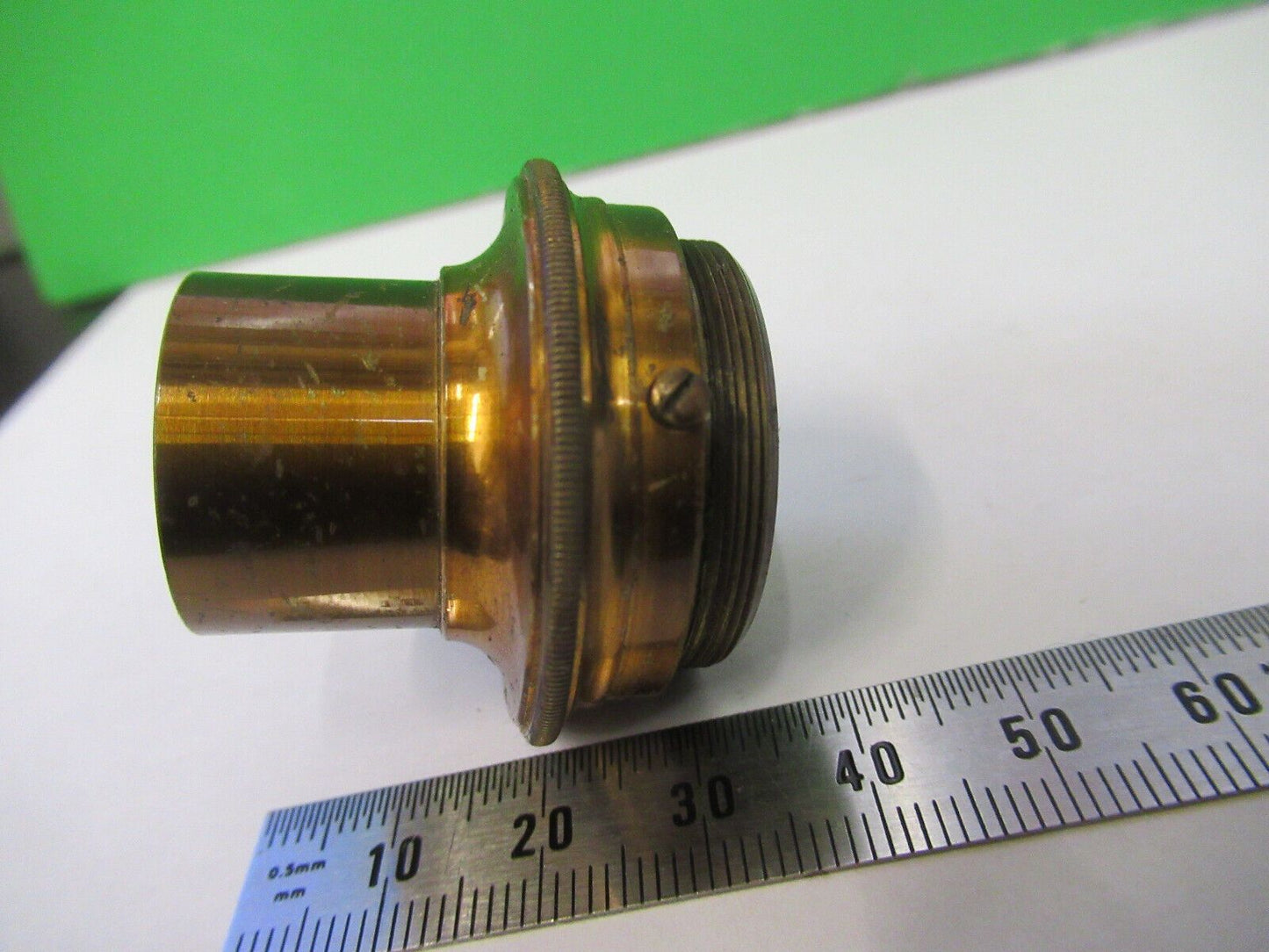 ANTIQUE BRASS EYEPIECE HOLDER UNKNOWN MICROSCOPE PART AS PICTURED Z4-B-72