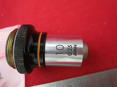 MICROSCOPE OBJECTIVE OPTICS OLYMPUS JAPAN 10X #2-137