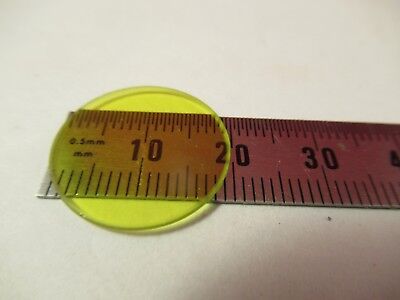 OLYMPUS JAPAN YELLOW GLASS FILTER OPTICS MICROSCOPE PART AS PICTURED #66-A-33