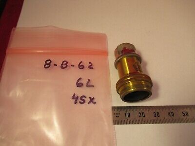 ANTIQUE ERNST LEITZ GERMANY OBJECTIVE 45X OPTICS MICROSCOPE PART AS PIC &8-B-62