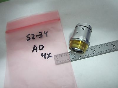 MICROSCOPE PART AO OBJECTIVE INFINITY AMERICAN 4X ACHRO OPTICS AS IS BIN#S2-34