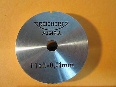 MICROSCOPE PART METROLOGY REICHERT AUSTRIA RETICLE TEIL 0.01 mm OPTICS BIN#24-77