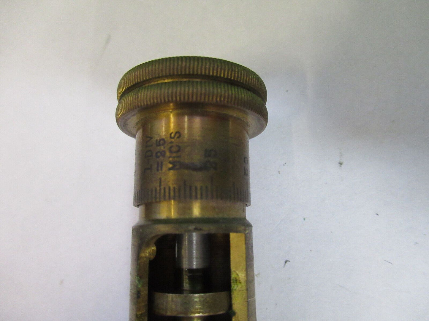 SPENCER ANTIQUE  BRASS FINE MICROMETER MICROSCOPE PART AS PICTURED &R7-B-19Bx