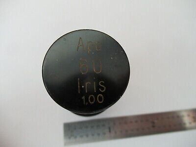 CARL ZEISS JENA APO 60 EMPTY BRASS OBJECTIVE CAN MICROSCOPE AS PICTURED F5-A-112