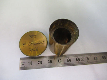 ANTIQUE BRASS Reichert Austria RARE EMPTY OBJECTIVE CANISTER AS PICTURED &5-b-14