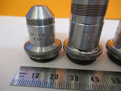 LOT 3 EA SPENCER AO OBJECTIVES LENSES MICROSCOPE PART AS PICTURED P3-A-94