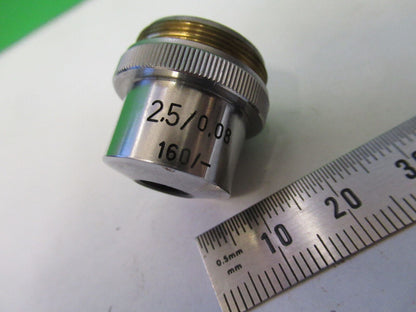 REICHERT AUSTRIA 2.5X /160 OBJECTIVE LENS MICROSCOPE PART AS PICTURED &Z6-A-87