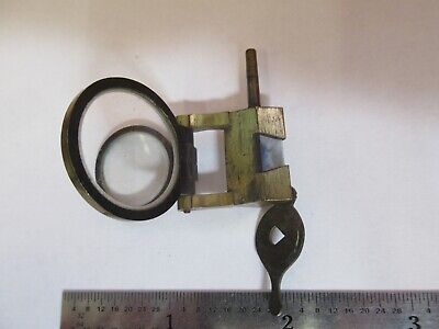 ANTIQUE BRASS LENS + PRISM ASSEMBLY RARE MICROSCOPE PART AS PICTURED &7B-B-31