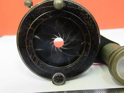 ANTIQUE BAUSCH LOMB OPTICS CONDENSER + IRIS MICROSCOPE PART AS PICTURED F6-B-109