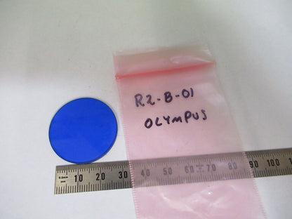 OLYMPUS JAPAN BLUE GLASS FILTER OPTICS MICROSCOPE PART PICTURED R2-B-01