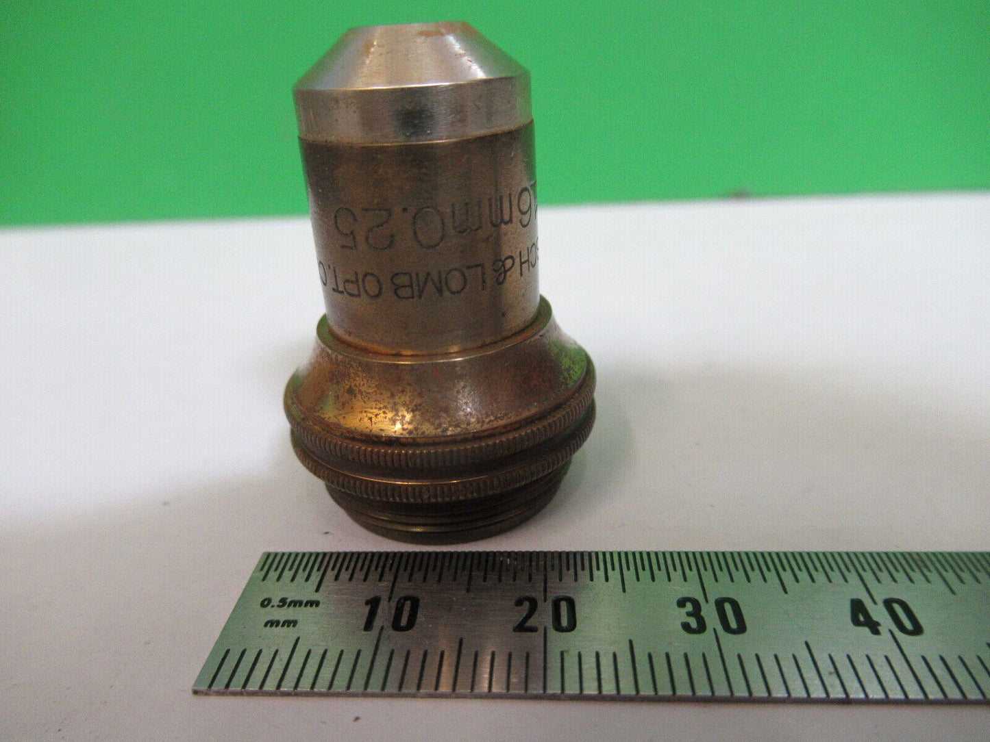 ANTIQUE BRASS BAUSCH LOMB  OBJECTIVE 10X MICROSCOPE PART AS PICTURED Z5-A-42