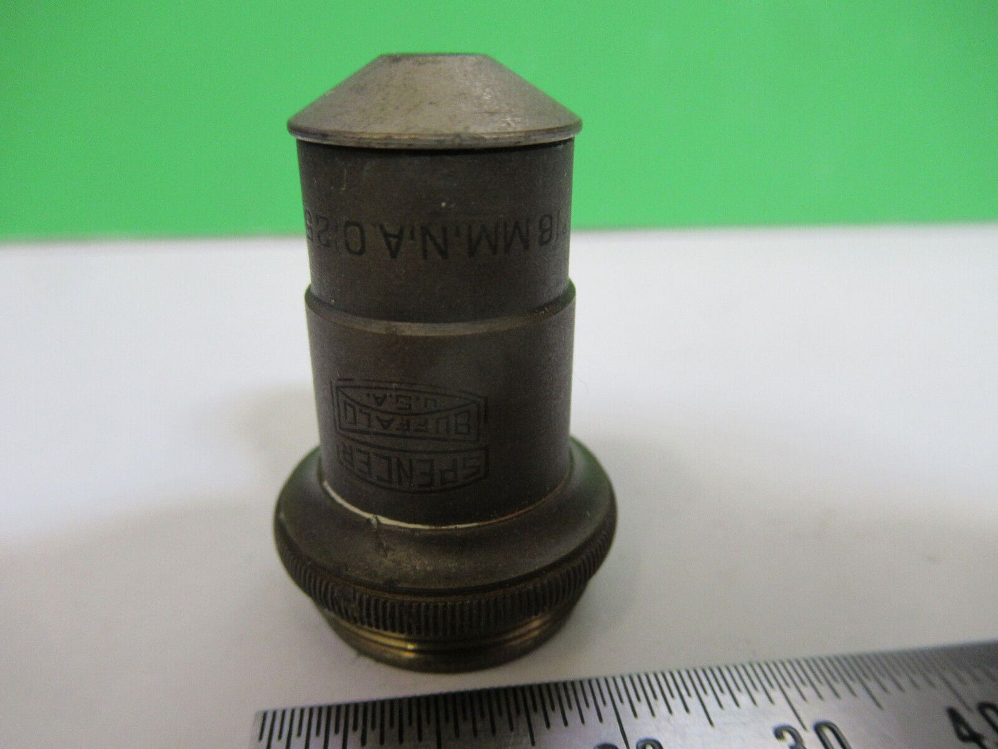 RUSTY ANTIQUE BRASS SPENCER OBJECTIVE 10X MICROSCOPE PART AS PICTURED &H9-A-46