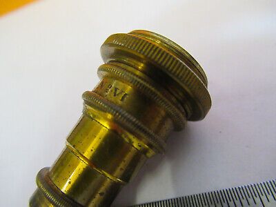 ANTIQUE BRASS OBJECTIVE VI SEIBERT 1860's MICROSCOPE PART AS PICTURED &F1-A-65