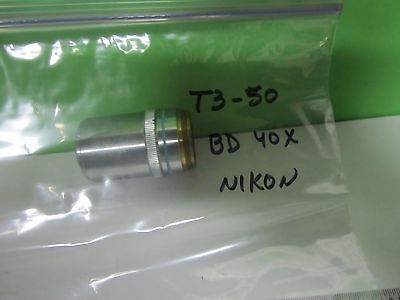 MICROSCOPE PART OBJECTIVE NIKON BD 40X OPTICS AS IS BIN#T3-50