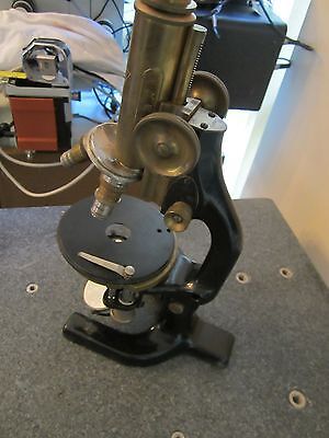 VINTAGE OPTICAL ANTIQUE BRASS MICROSCOPE REICHERT  as shown OPTICS #LOBBY