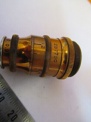 ANTIQUE BRASS SPENCER OBJECTIVE ADJUST MICROSCOPE PART AS PICTURED 4B-FT-24