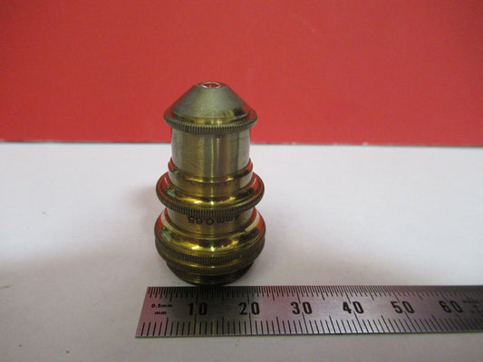 ANTIQUE BRASS BAUSCH LOMB 4mm OBJECTIVE MICROSCOPE PART AS PICTURED &S6-A-10