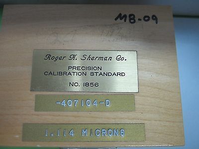 ROGER SHERMAN STANDARD PRECISION METROLOGY STEP 1.114 MICRONS OPTICS BIN#M8-09