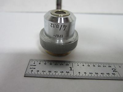 MICROSCOPE PART LEITZ WETZLAR GERMANY OBJECTIVE 4X OPTICS BIN#L3-21