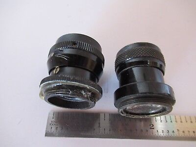 FOR PARTS LOT 2 EA ANTIQUE RARE EYEPIECES OCULAR MICROSCOPE PART OPTICS #60-A-09