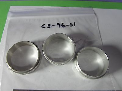 OPTICAL MICROSCOPE OLYMPUS JAPAN LOT 3 EA ALUMINUM RINGS FOR OPTICS BIN#C3-96-01