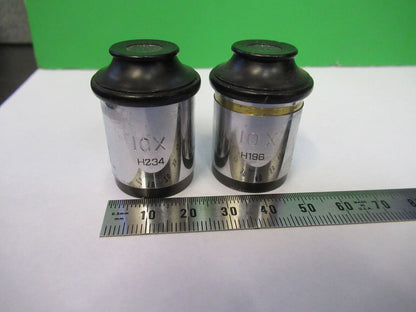 PAIR ANTIQUE AO SPENCER 10X LENS EYEPIECE MICROSCOPE PART AS PICTURED G5-A-61