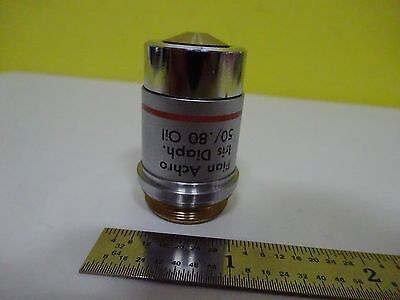 MICROSCOPE PART OBJECTIVE REICHERT PLAN ACHRO IRIS DIAPHRAGM 50X OPTICS BN#W6-09