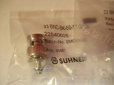 LOT 2 EA SUHNER CONNECTOR ADAPTER BNC-BK50-1/133 TO 10-32 AS PICTURED #Z4-B-02