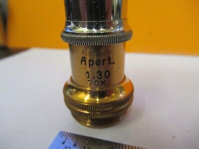 ANTIQUE ERNST LEITZ 70X 1/10 OBJECTIVE MICROSCOPE PART AS PICTURED &11-B-54