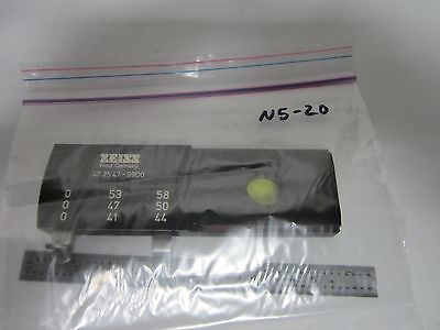 MICROSCOPE OPTICAL SLIDE FILTER ZEISS GERMANY 472547-9900 OPTICS BIN#N5-20