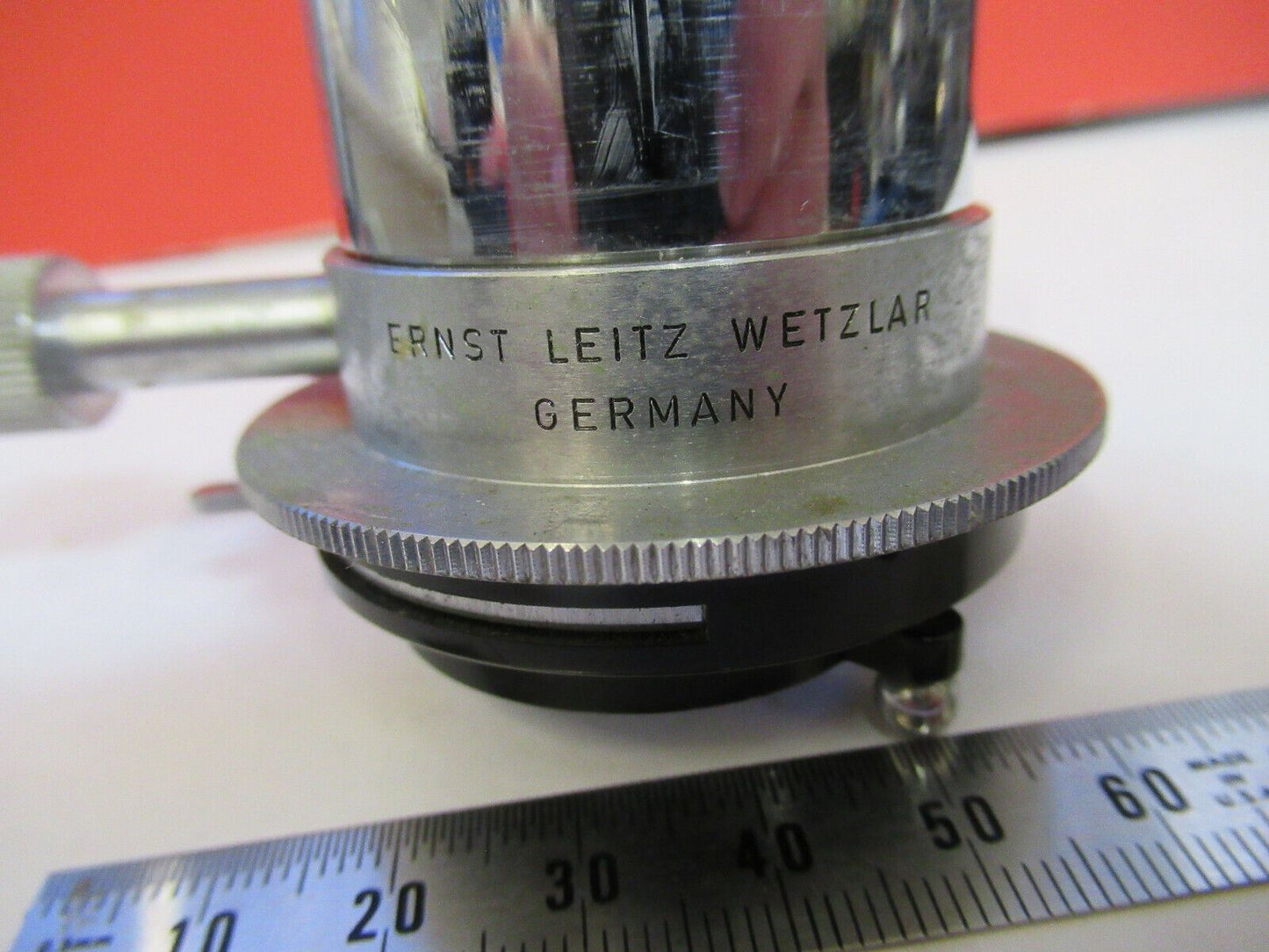 LEITZ WETZLAR CONDENSER + IRIS DIAPHRAGM MICROSCOPE PART AS PICTURED #87-FT-A9