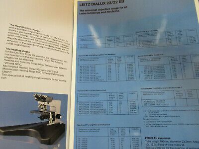 ORIGINAL BOOKLET LEITZ WETZLAR GERMANY DIALUX 22 MICROSCOPE PART AS PICTURED W3