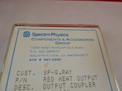 SPECTRA PHYSICS RED HEAT OUTPUT COUPLER LENS LASER OPTICS AS PICTURED &S4-C-14