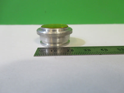 OPTICAL YELLOW FILTER GLASS  MOUNTED LASER OPTICS AS PICTURED #22-A-50