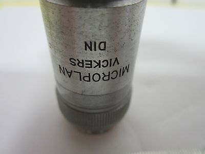 VICKERS ENGLAND OBJECTIVE MICROPLAN 100X MICROSCOPE OPTICS BIN#H1-16