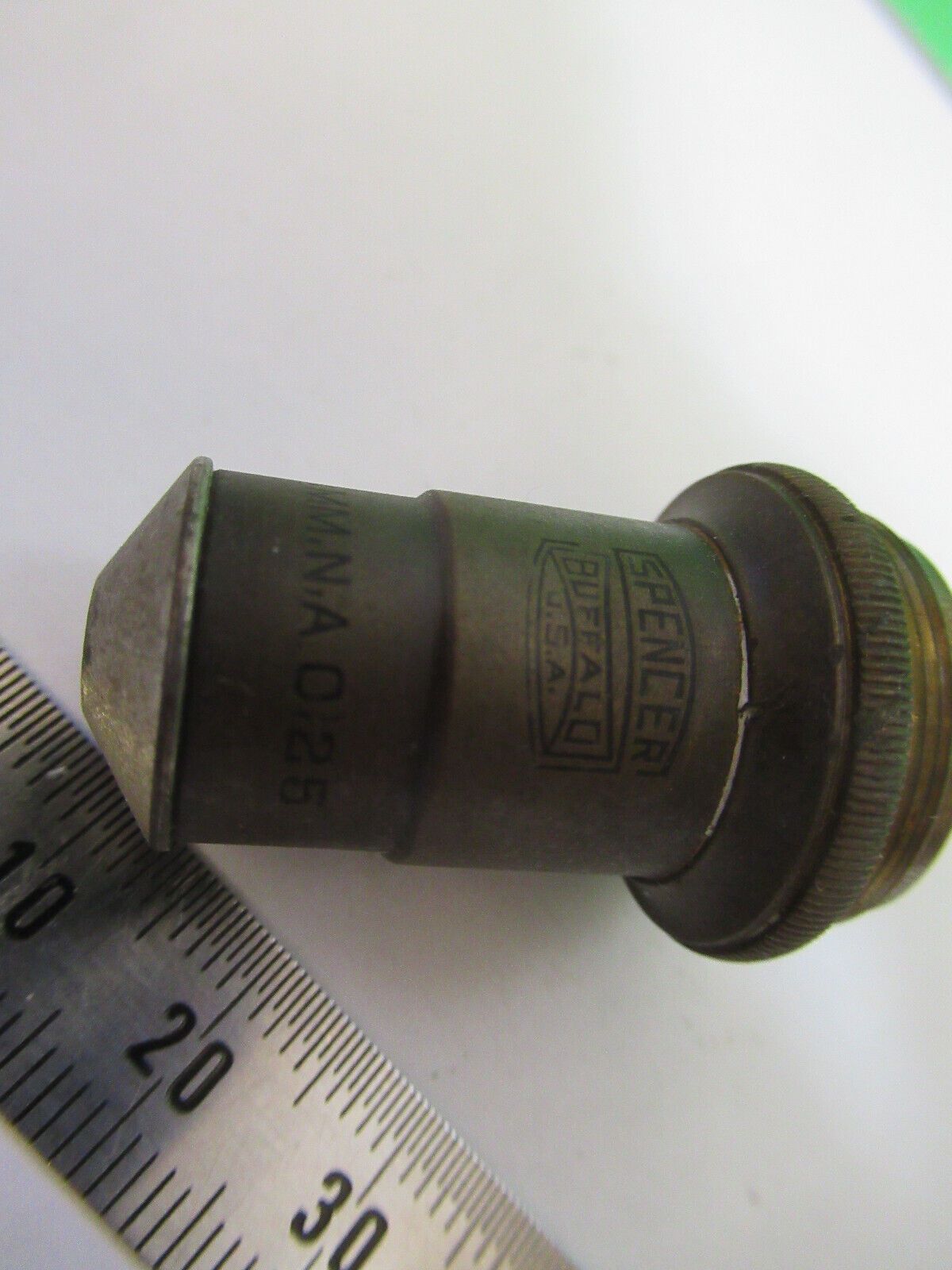 RUSTY ANTIQUE BRASS SPENCER OBJECTIVE 10X MICROSCOPE PART AS PICTURED &H9-A-46