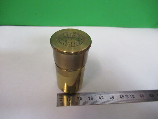 ANTIQUE EMPTY BRASS CAN for OBJECTIVE BAKER MICROSCOPE PART AS PICTURED &Z7-A-36