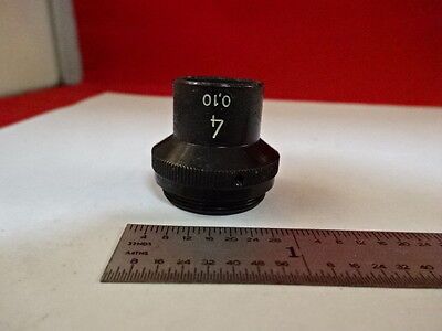 MICROSCOPE PART WILD HEERBRUGG 4X SWISS OBJECTIVE OPTICS AS IS #AM-44